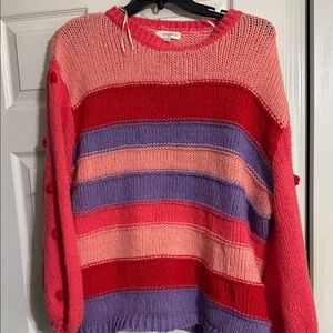 Umgee Vibrant Striped Knit Sweater